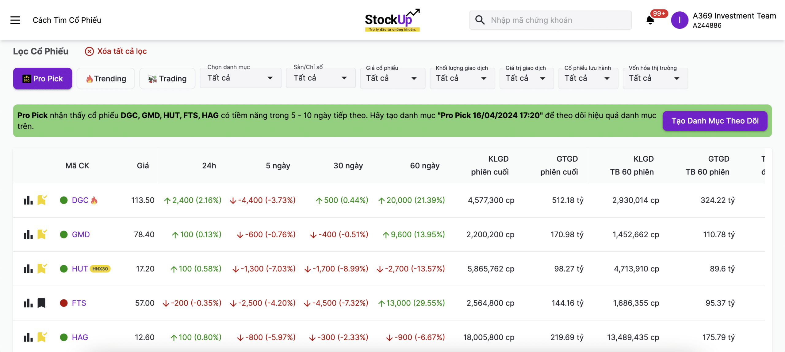 Pro Pick by StockUp