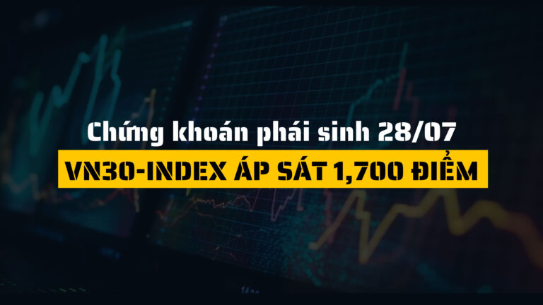 Chứng khoán phái sinh hôm nay (ngày 28/07): Hợp đồng tương lai đồng loạt tăng, VN30-Index áp sát 1,700 điểm