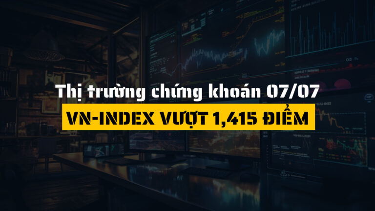 Thị trường chứng khoán, VN-Index vượt 1,415 điểm(ngày 08/07)