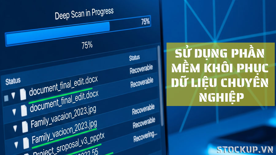 Sử dụng phần mềm khôi phục dữ liệu chuyên nghiệp