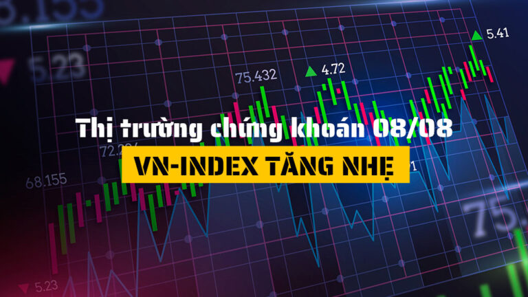 Thị trường chứng khoán hôm nay (ngày 08/08): VN-Index tăng nhẹ, thanh khoản bứt phá