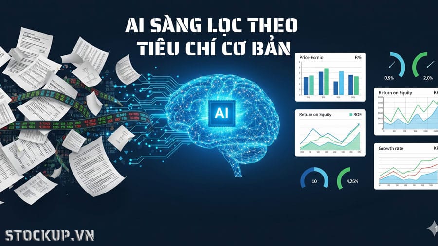 AI chứng khoán giúp sàng lọc theo Tiêu chí Cơ bản
