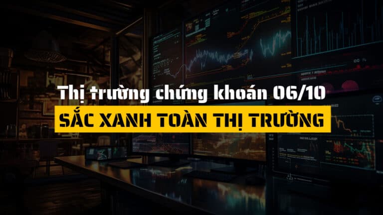 Thị trường chứng khoán hôm nay 06/10: VN-Index tăng gần 50 điểm, sắc xanh toàn thị trường