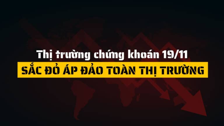 Thị trường chứng khoán hôm nay 19/11: VN-Index đảo chiều giảm mạnh, sắc đỏ bao phủ