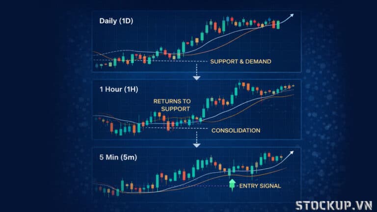 Kỹ Thuật Phân Tích Đa Khung Thời Gian HĐTL: Xác định xu hướng Lớn và điểm vào Lệnh Nhỏ